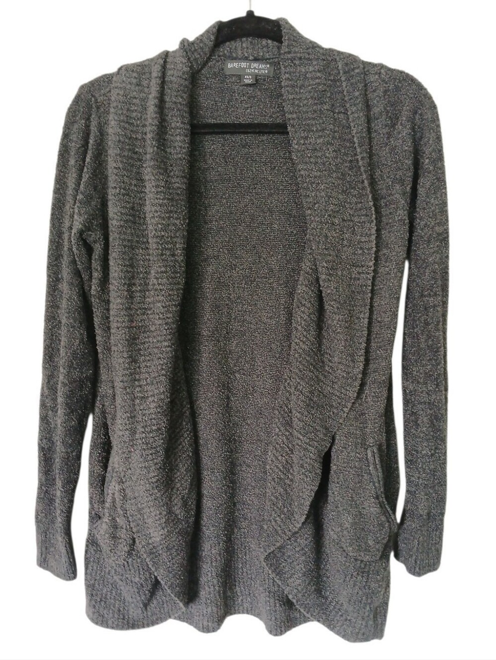 Barefoot Dreams Charcoal Gray Open-Front Cozy Cardigan Size Extra Small/Small